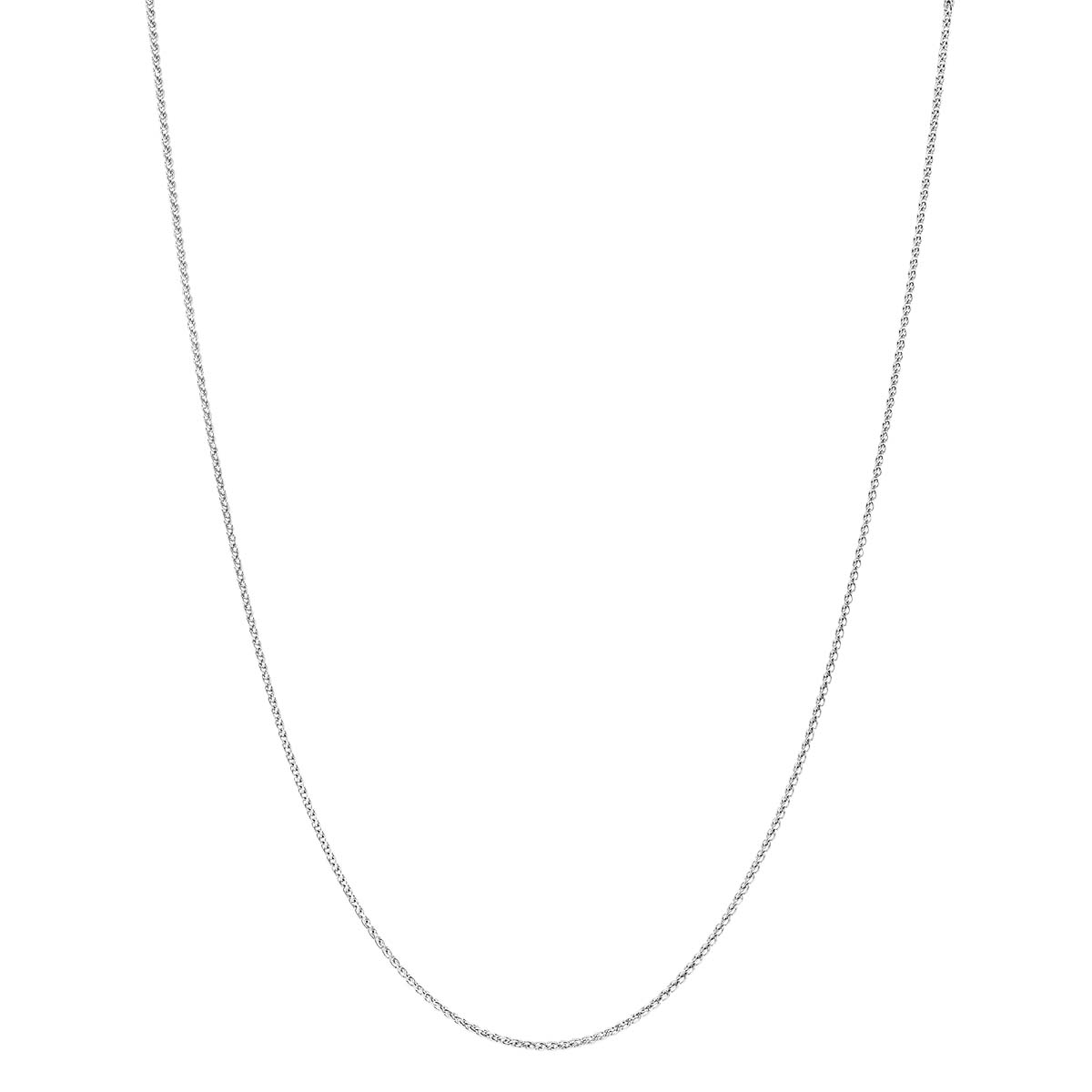 White Gold 1.25 mm Round Wheat Chain, 16